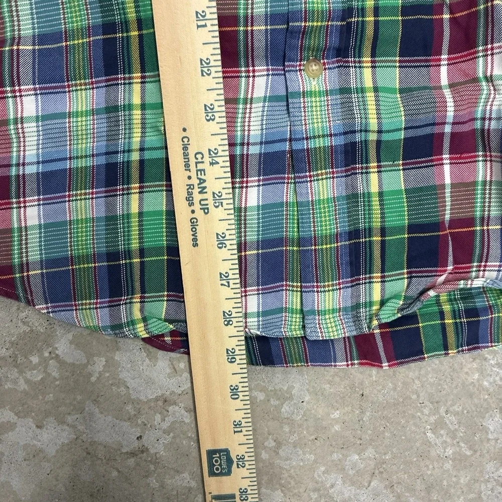 Polo Ralph Lauren Shirt Mens Medium Plaid Button Up Classic Cotton Preppy